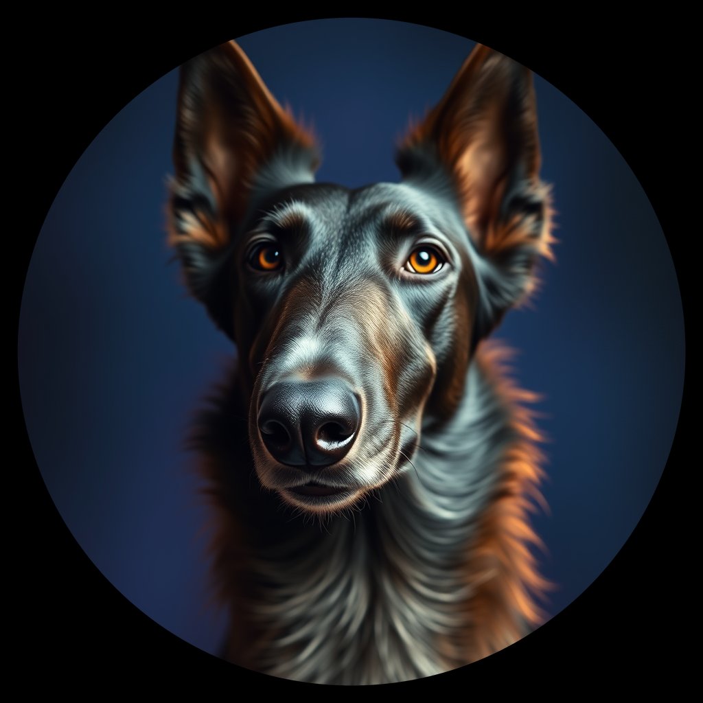 Cosmic medallion portrait of BORZ_BORZ_27924, a Borzoi