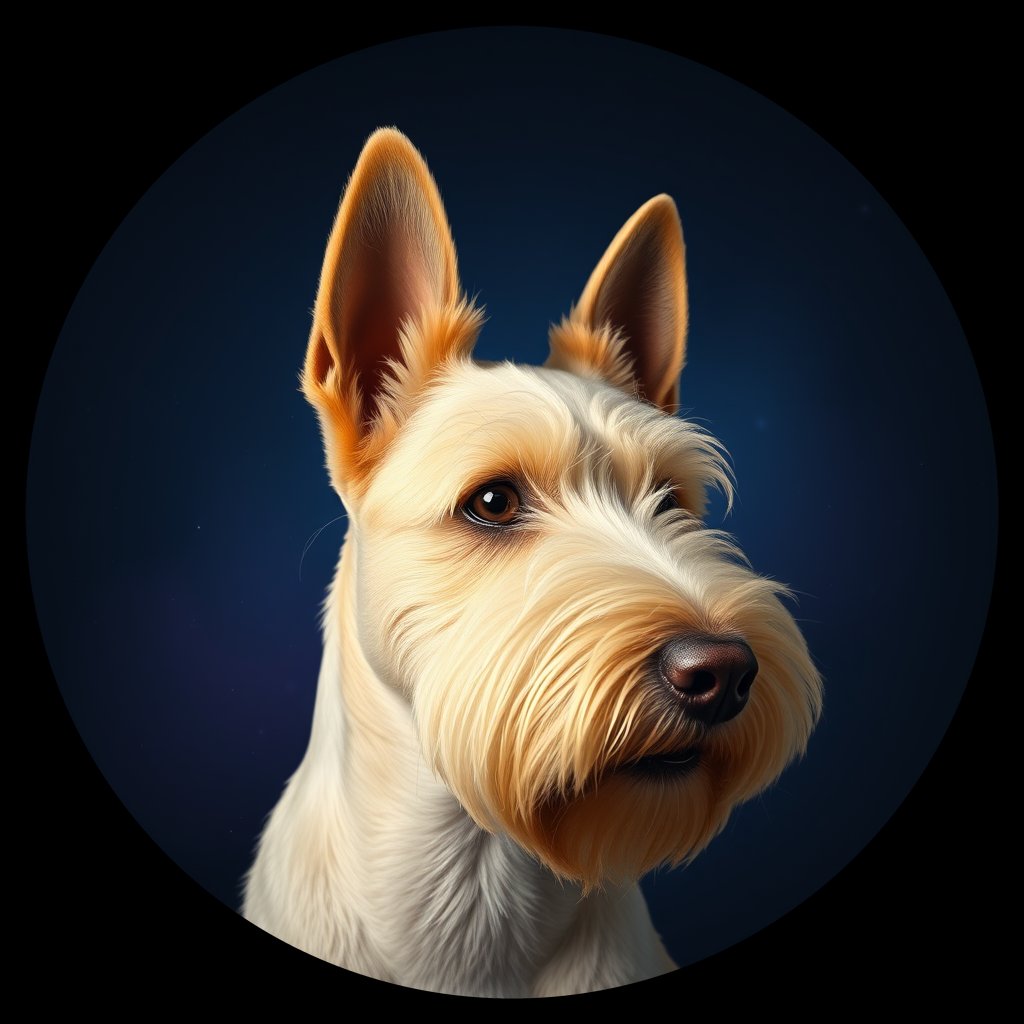 Cosmic medallion portrait of BOUV_BOUV_34G01, a Bouvier Des Flandres