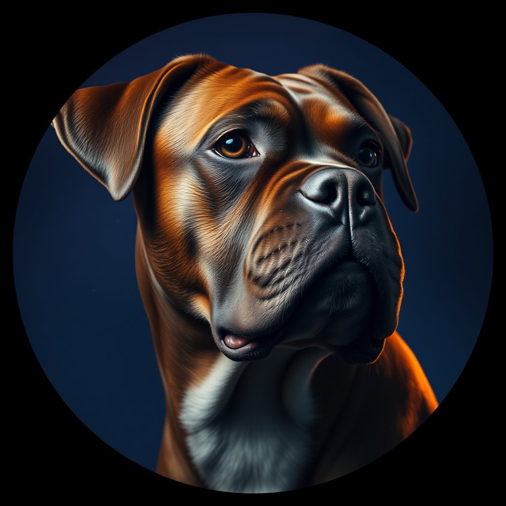 Cosmic medallion portrait of BOX_BOX_027928, a Boxer