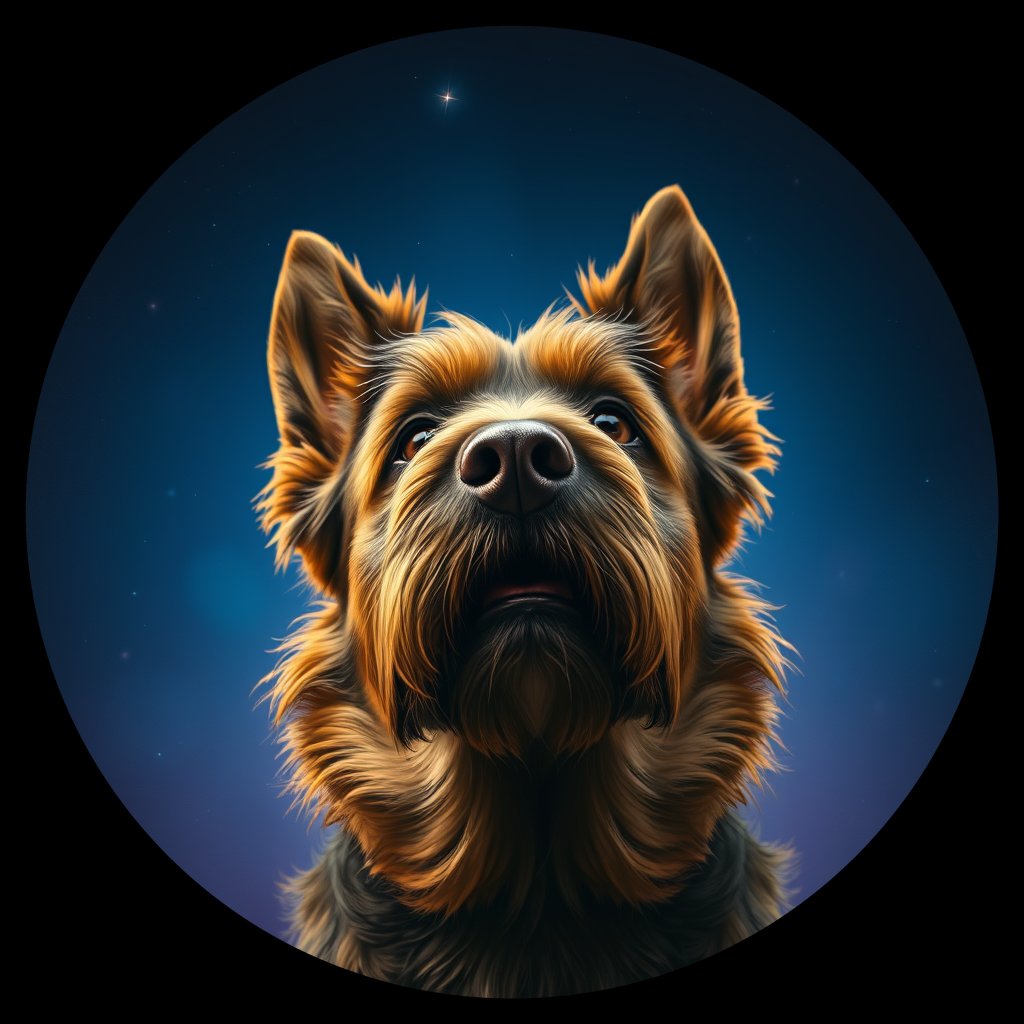 Cosmic medallion portrait of BRIA_BRIA_20212, a Briard