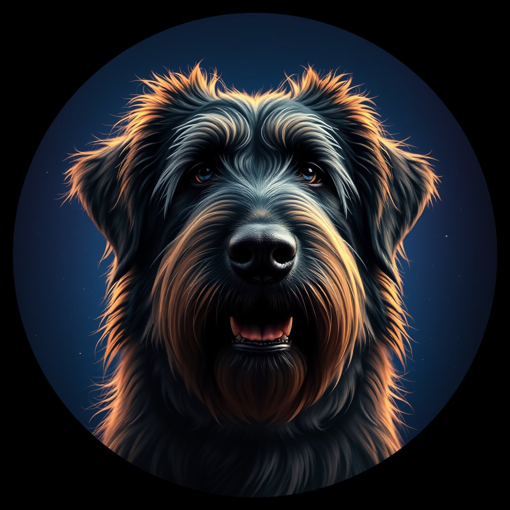 Cosmic medallion portrait of BRIA_BRIA_20240, a Briard