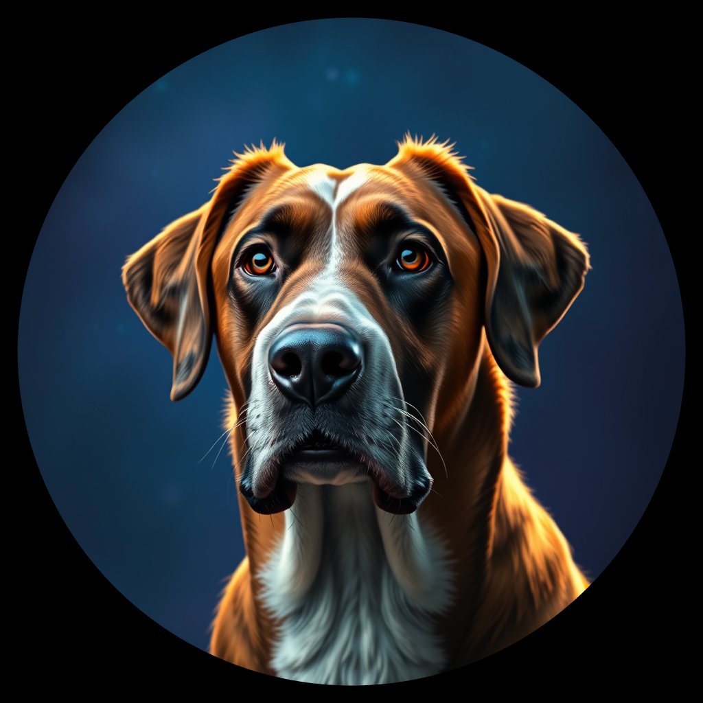 Cosmic medallion portrait of BRIT_BrS_00GT85, a Brittany