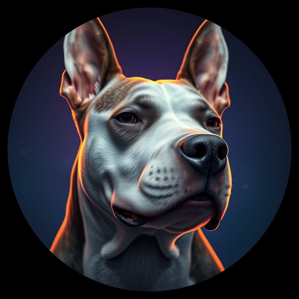 Cosmic medallion portrait of BRTR_BRTR_15420, a Bull Terrier
