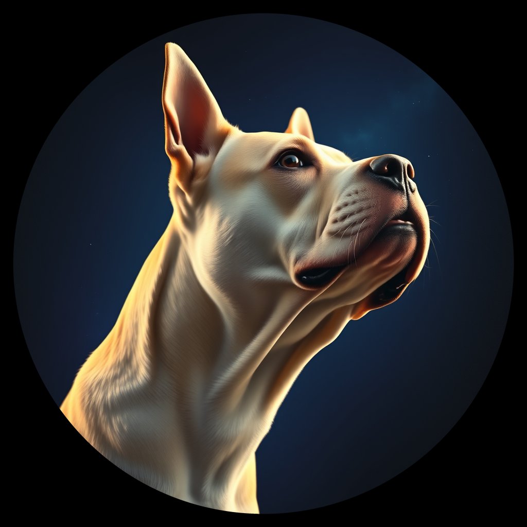 Cosmic medallion portrait of BRTR_BRTR_15424, a Bull Terrier