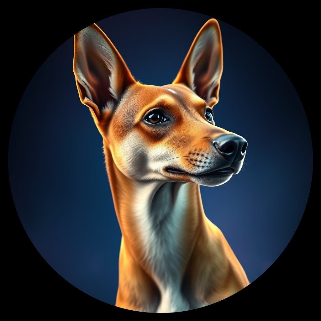 Cosmic medallion portrait of BSJI_12210_BSJI_12210, a Basenji