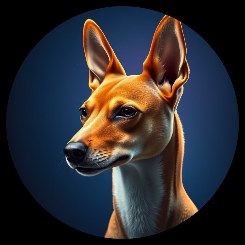 Cosmic medallion portrait of BSJI_12301_BSJI_12301, a Basenji