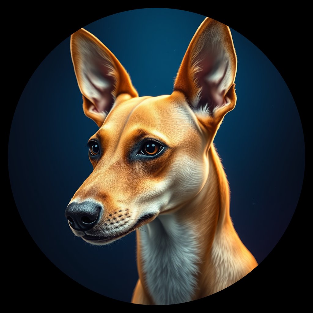 Cosmic medallion portrait of BSJI_2234_BSJI_2234, a Basenji