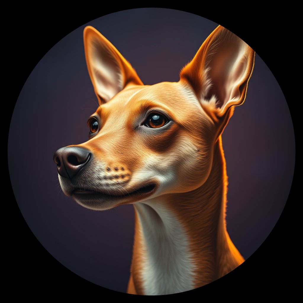 Cosmic medallion portrait of BSJI_2634_BSJI_2634, a Basenji
