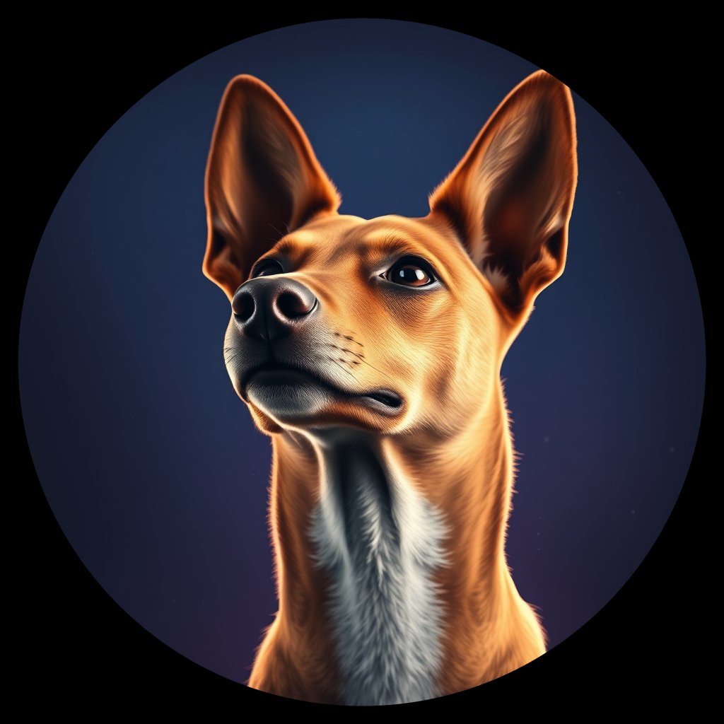 Cosmic medallion portrait of BSJI_34177_BSJI_34177, a Basenji