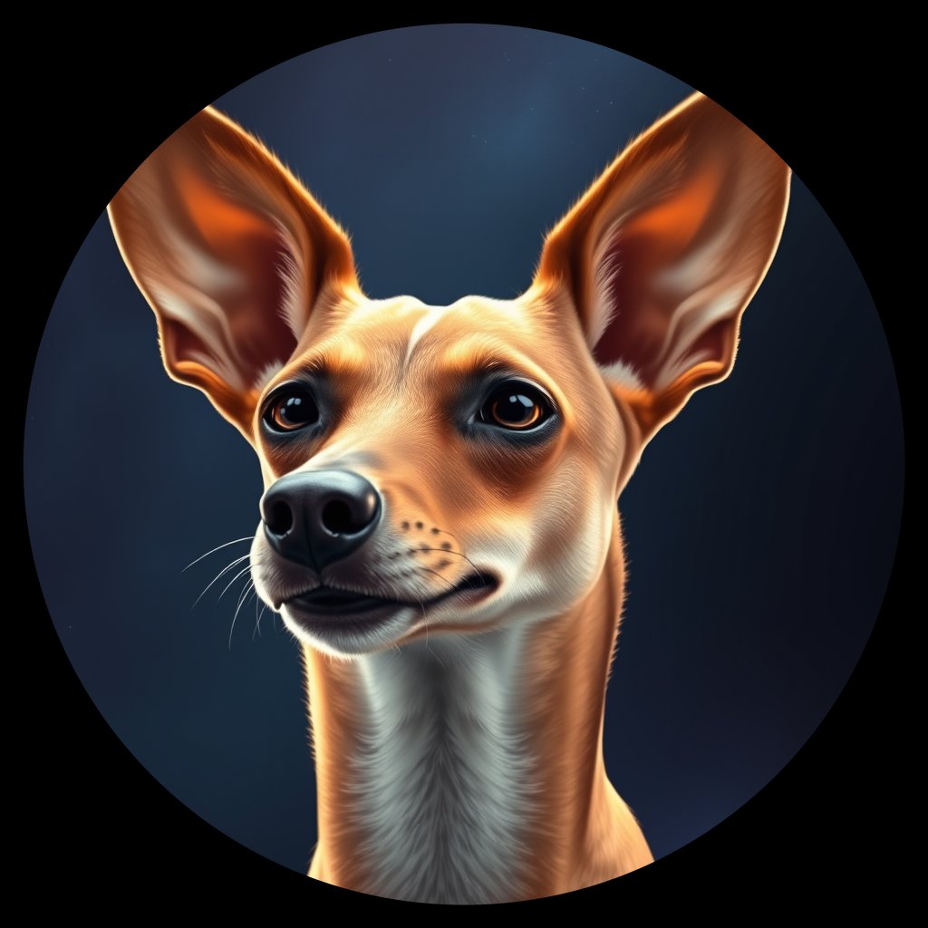 Cosmic medallion portrait of BSJI_3454_BSJI_3454, a Basenji