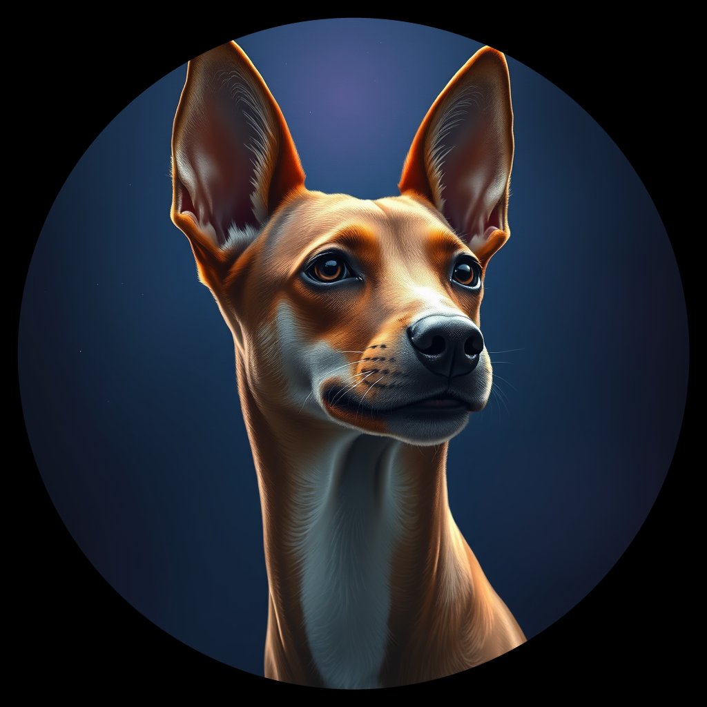 Cosmic medallion portrait of BSJI_35551_BSJI_35551, a Basenji