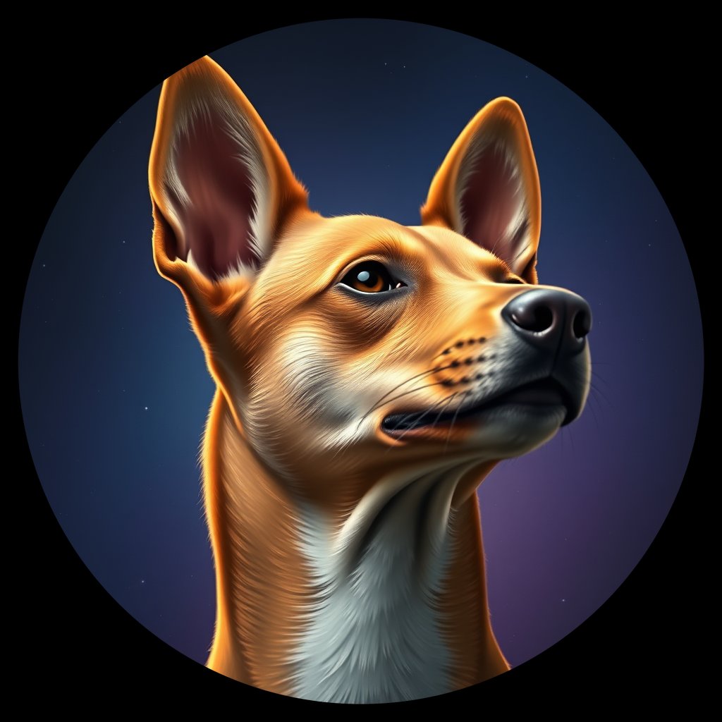 Cosmic medallion portrait of BSJI_35553_BSJI_35553, a Basenji