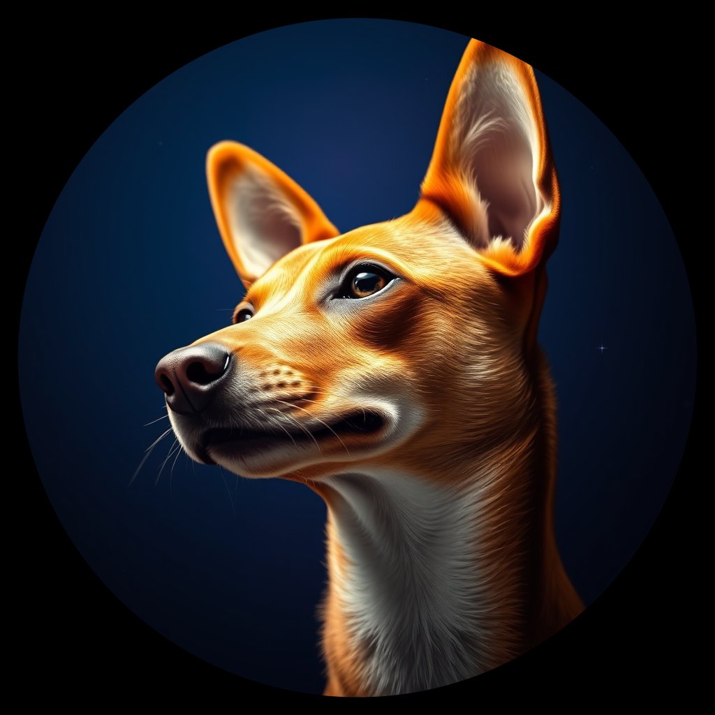 Cosmic medallion portrait of BSJI_35554_BSJI_35554, a Basenji