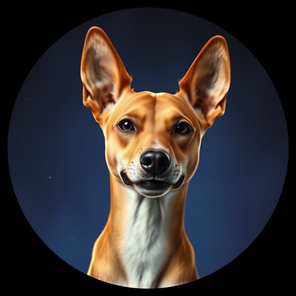 Cosmic medallion portrait of BSJI_48559_BSJI_48559, a Basenji