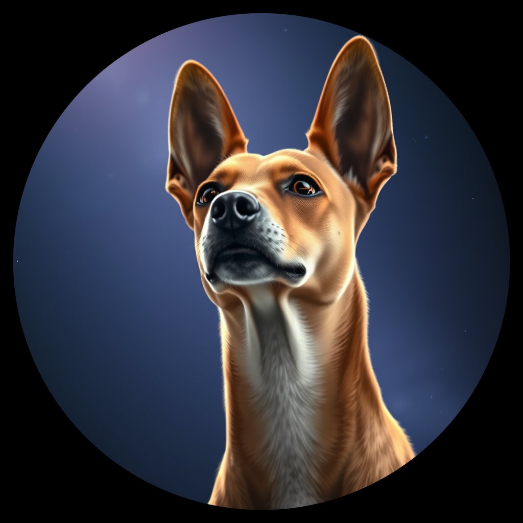Cosmic medallion portrait of BSJI_51673_BSJI_51673, a Basenji