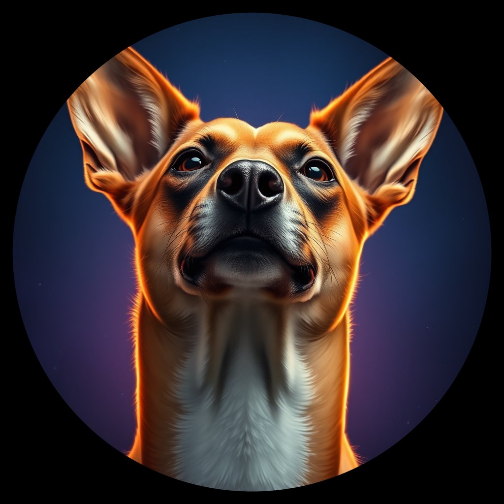Cosmic medallion portrait of BSJI_51967_BSJI_51967, a Basenji