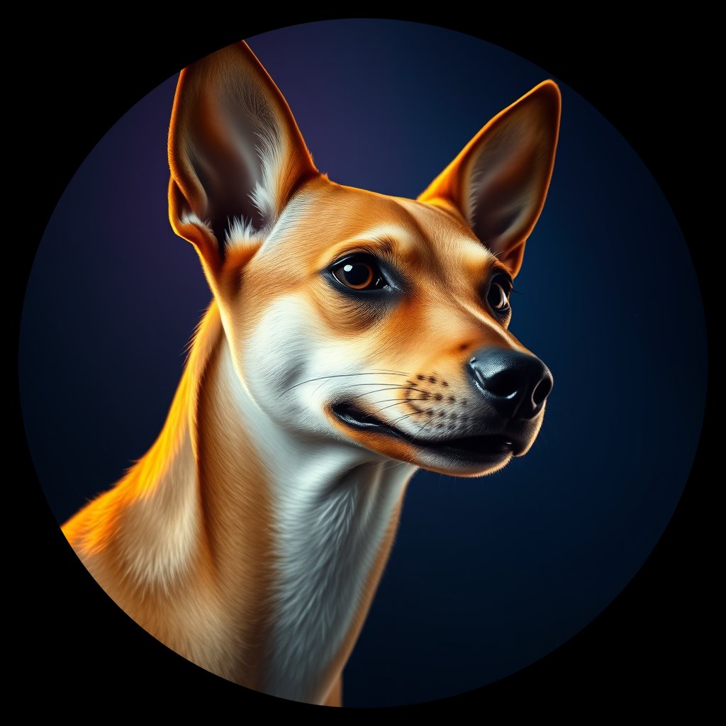 Cosmic medallion portrait of BSJI_59061_BSJI_59061, a Basenji