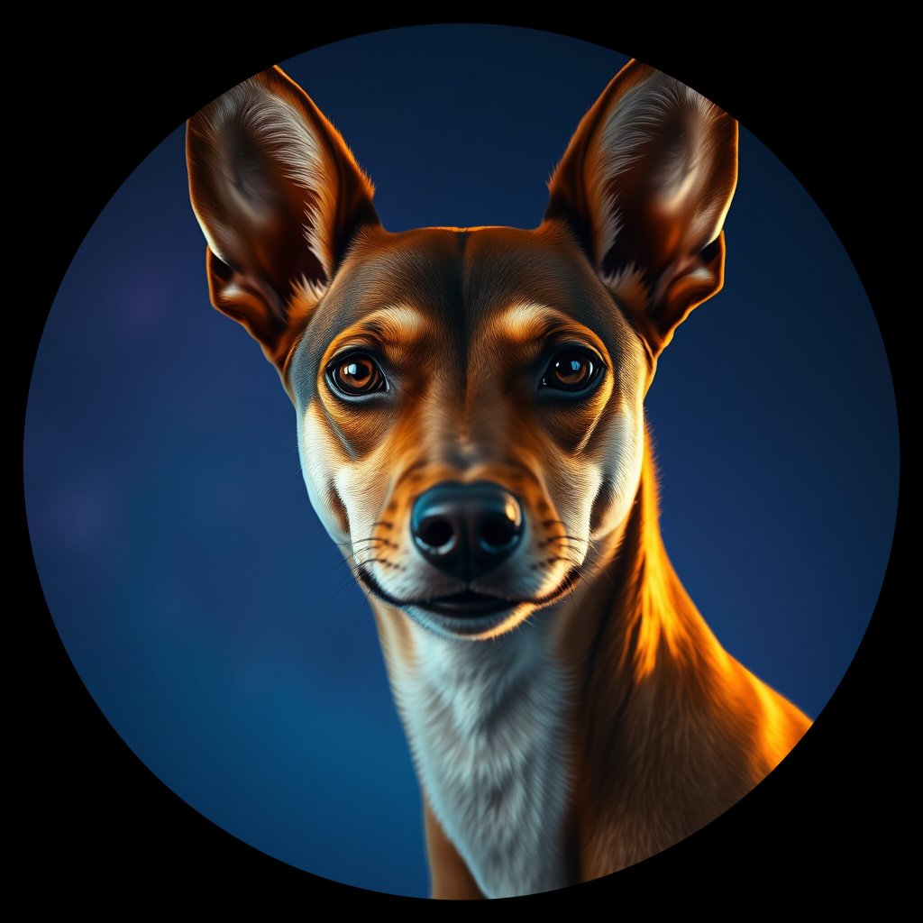 Cosmic medallion portrait of BSJI_7768_BSJI_7768, a Basenji