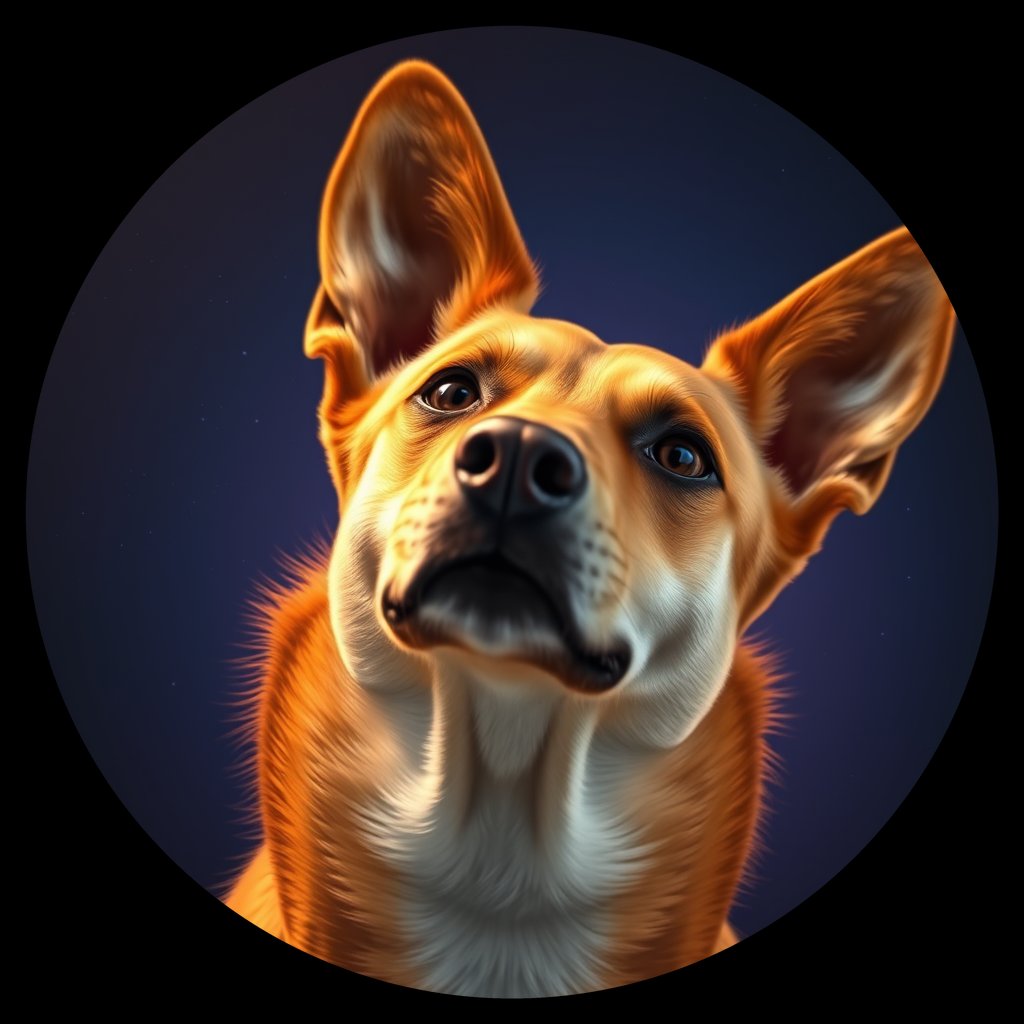 Cosmic medallion portrait of BSJI_7769_BSJI_7769, a Basenji