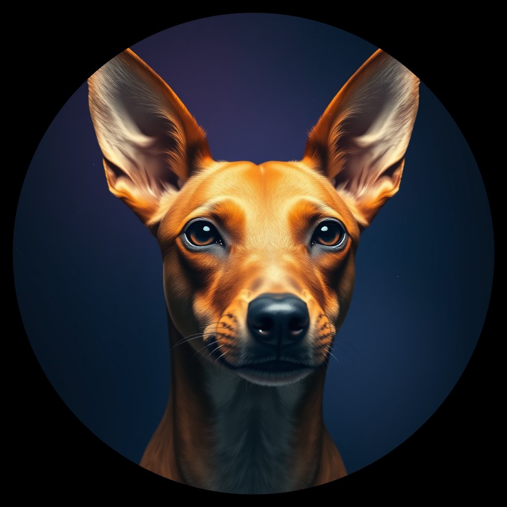 Cosmic medallion portrait of BSJI_8982_BSJI_8982, a Basenji