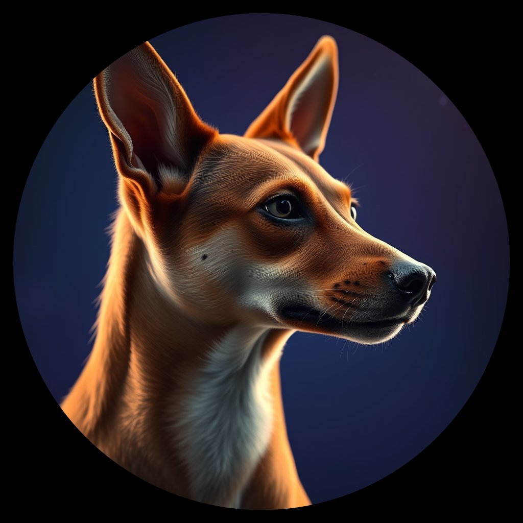 Cosmic medallion portrait of BSJI_8999_BSJI_8999, a Basenji