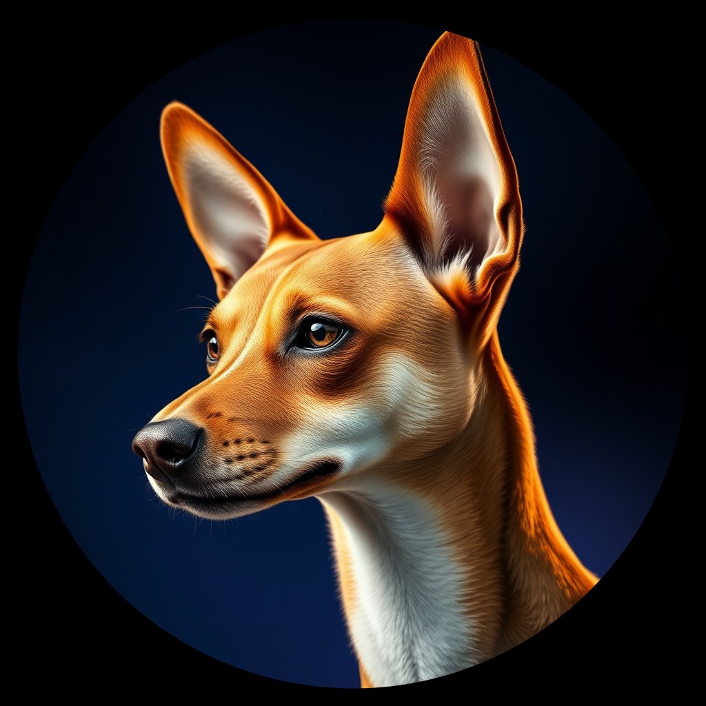 Cosmic medallion portrait of BSJI_9004_BSJI_9004, a Basenji