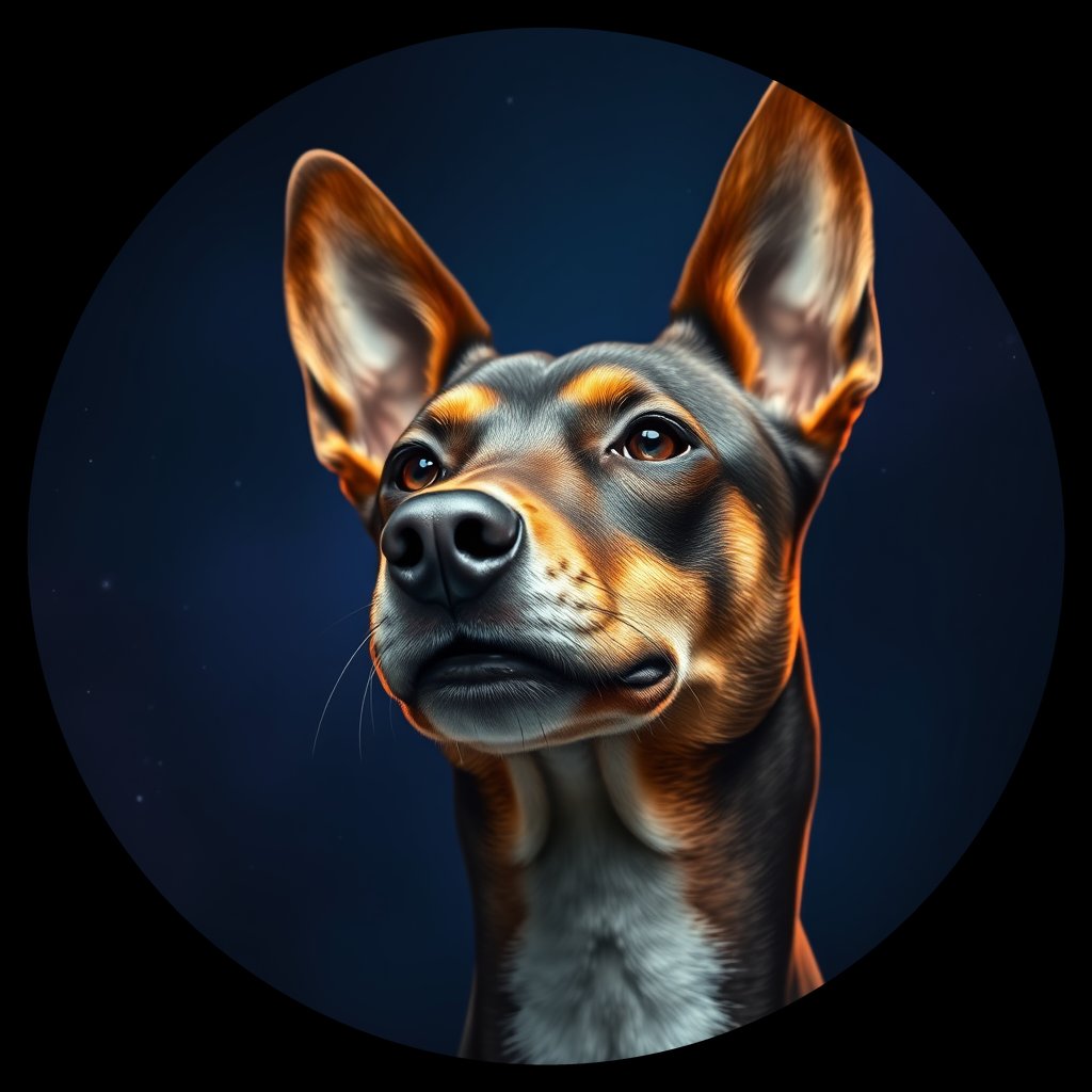 Cosmic medallion portrait of BSJI_BSJI_04204, a Basenji