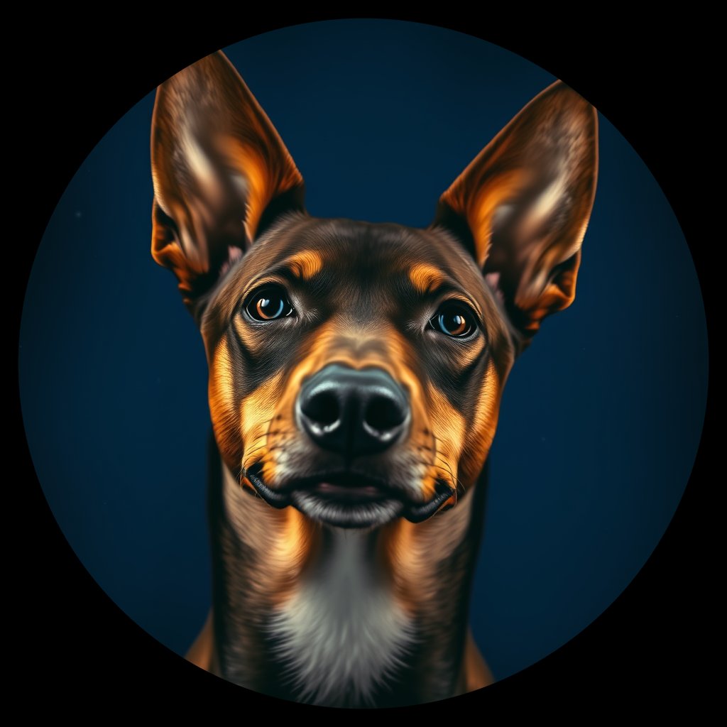 Cosmic medallion portrait of BSJI_BSJI_04207, a Basenji
