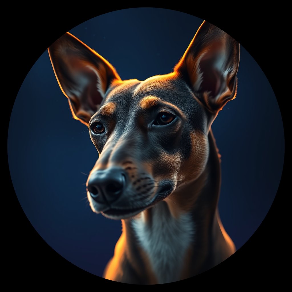 Cosmic medallion portrait of BSJI_BSJI_04208, a Basenji