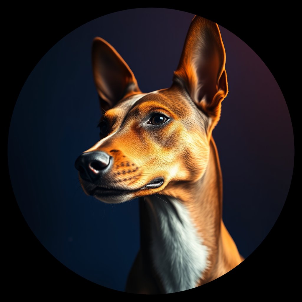 Cosmic medallion portrait of BSJI_BSJI_04212, a Basenji