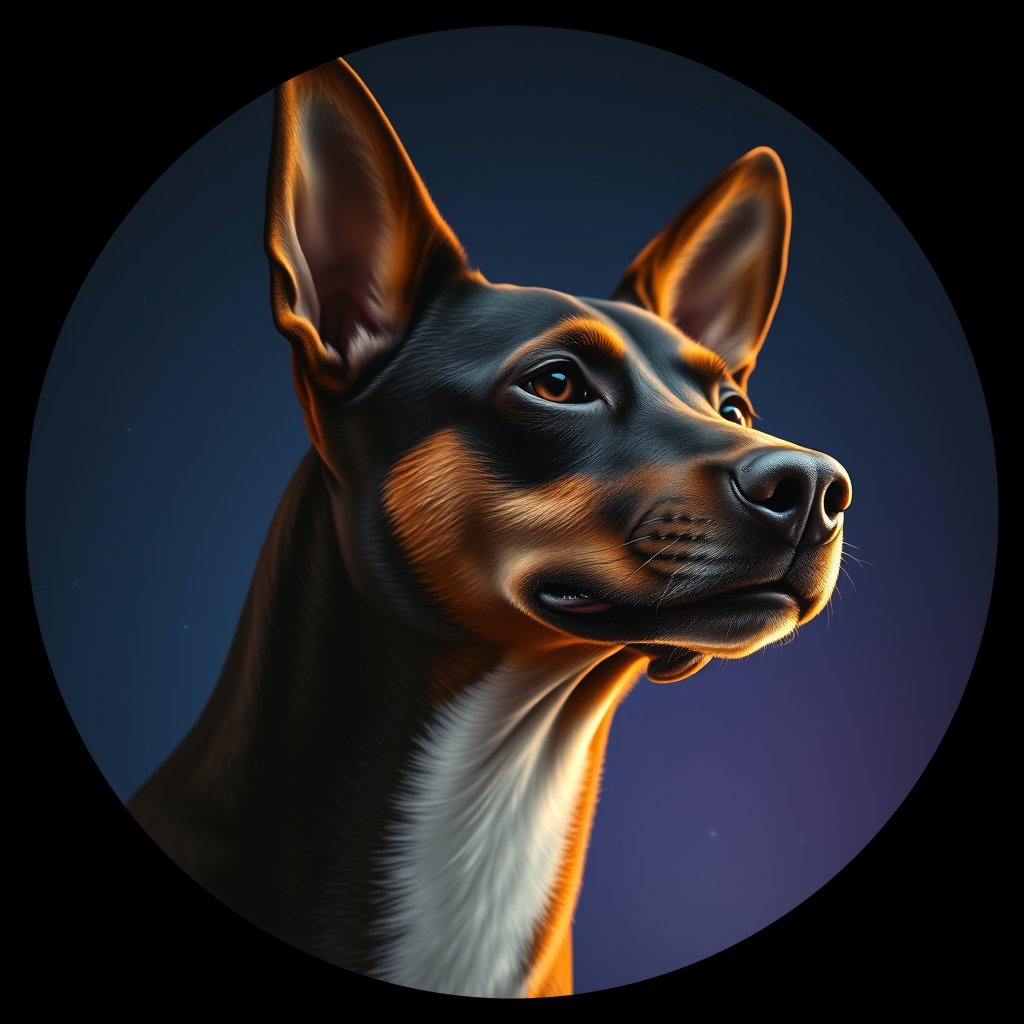 Cosmic medallion portrait of BSJI_BSJI_04229, a Basenji
