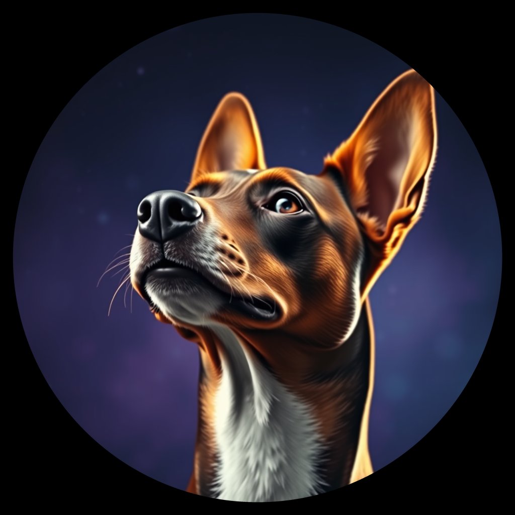 Cosmic medallion portrait of BSJI_BSJI_12694, a Basenji