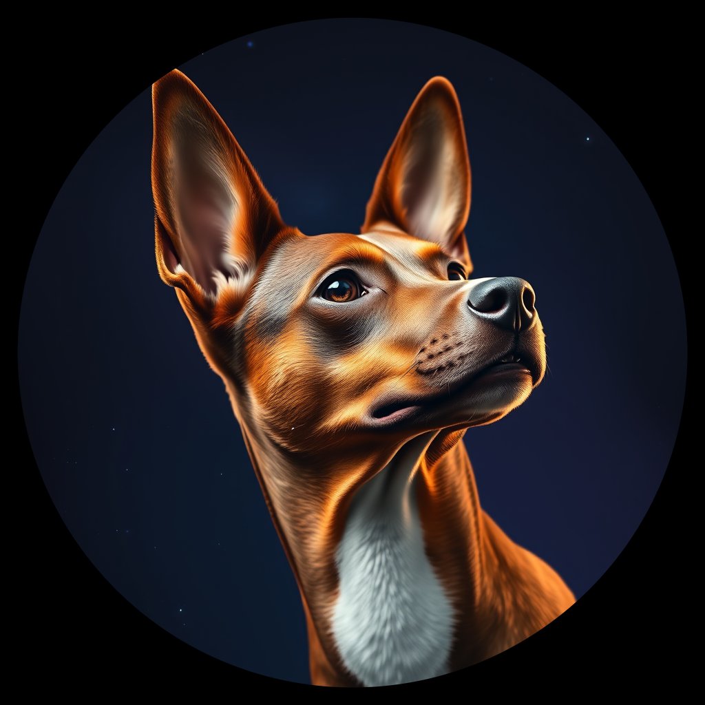 Cosmic medallion portrait of BSJI_BSJI_20567, a Basenji