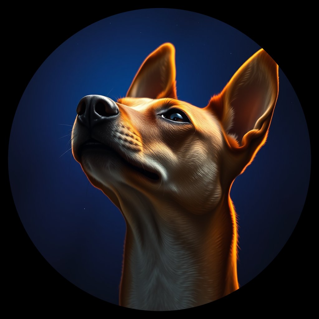Cosmic medallion portrait of BSJI_BSJI_28497, a Basenji
