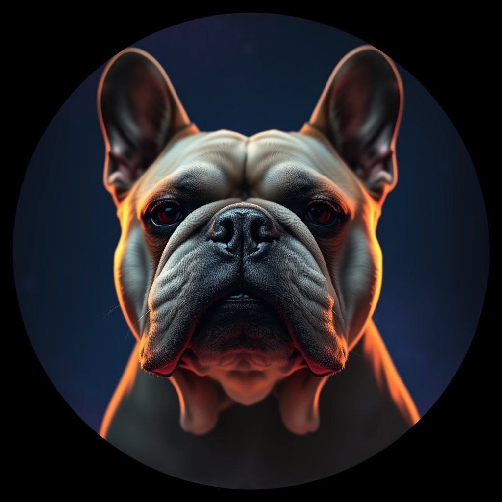 Cosmic medallion portrait of BULD_BULD_14474, a English Bulldog