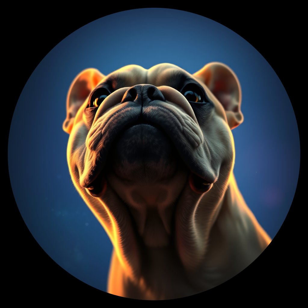 Cosmic medallion portrait of BULD_BULD_14476, a English Bulldog