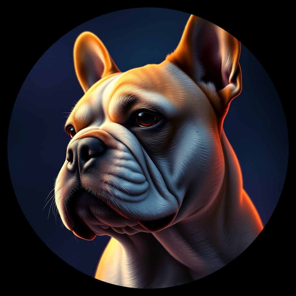 Cosmic medallion portrait of BUL_BUL_10BL, a Bulldog