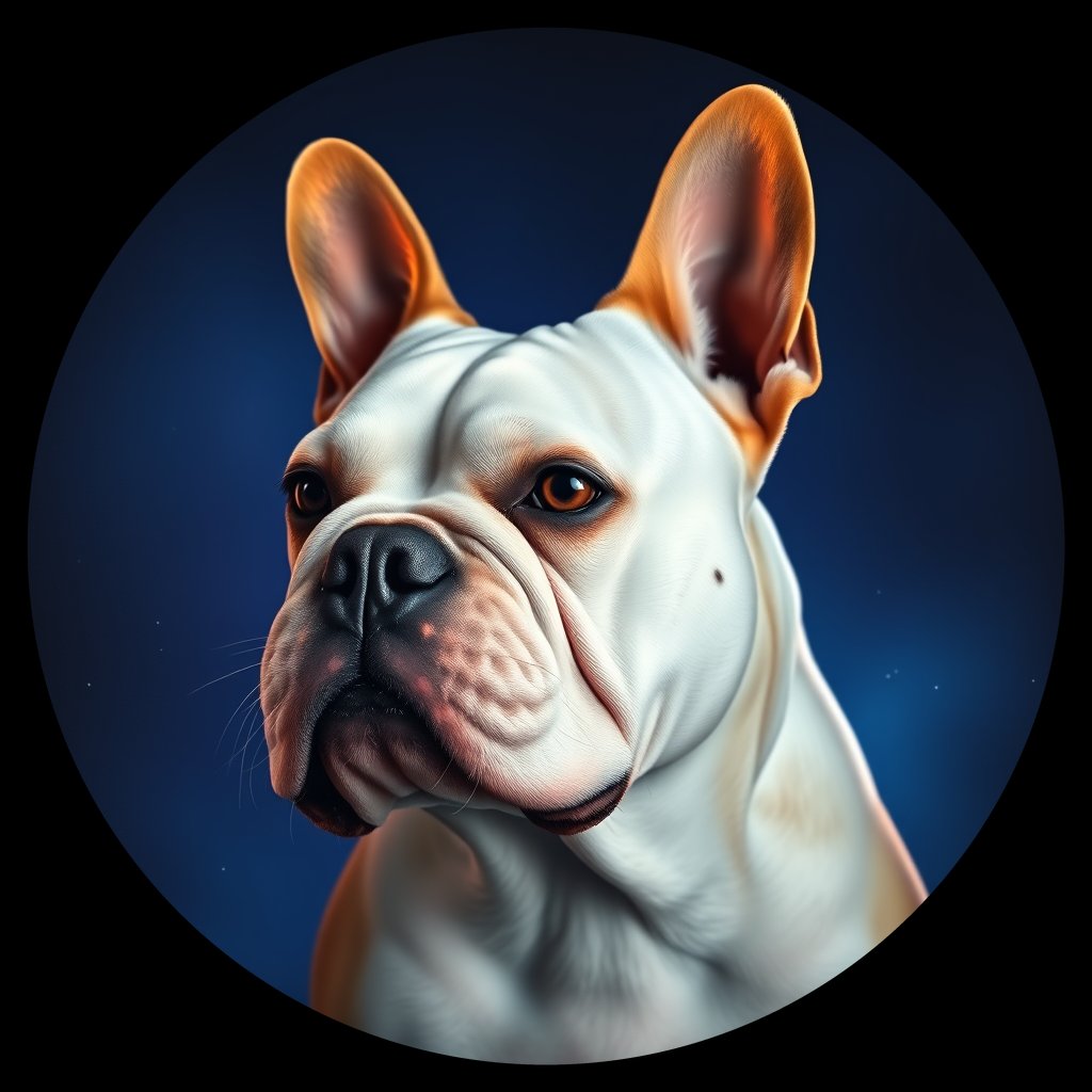 Cosmic medallion portrait of BUL_BUL_6BL, a Bulldog
