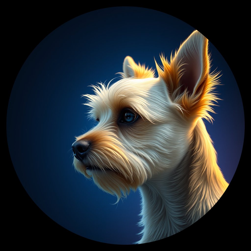 Cosmic medallion portrait of Beau-Loisel-YT_Beau-Loisel-YT, a Yorkshire Terrier