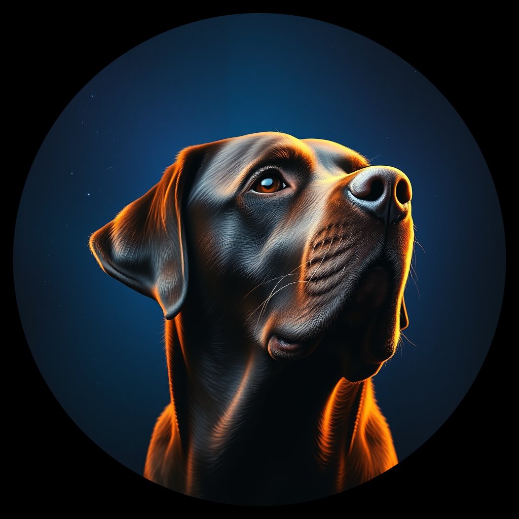 Cosmic medallion portrait of Bernese_Mountain_Dog_1114, a Labrador Retriever