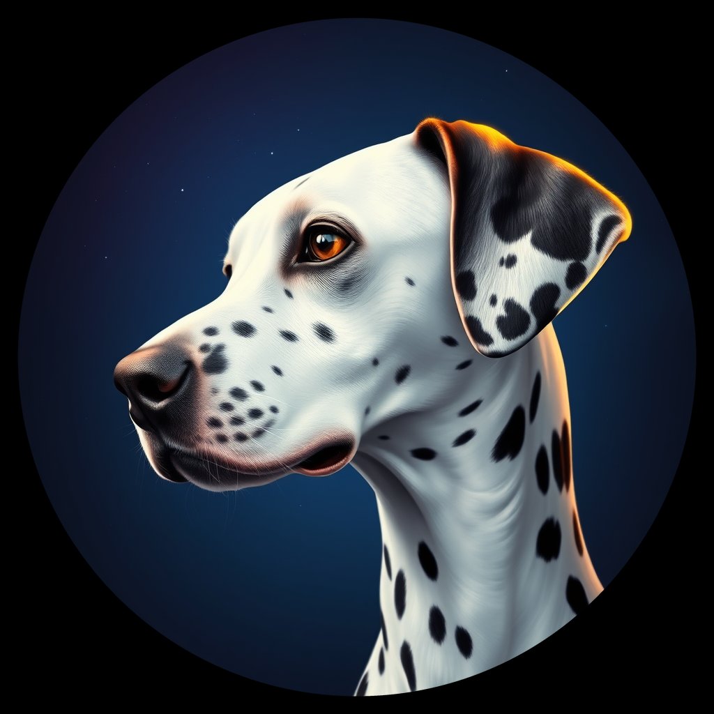 Cosmic medallion portrait of Bernese_Mountain_Dog_11244, a Dalmatian