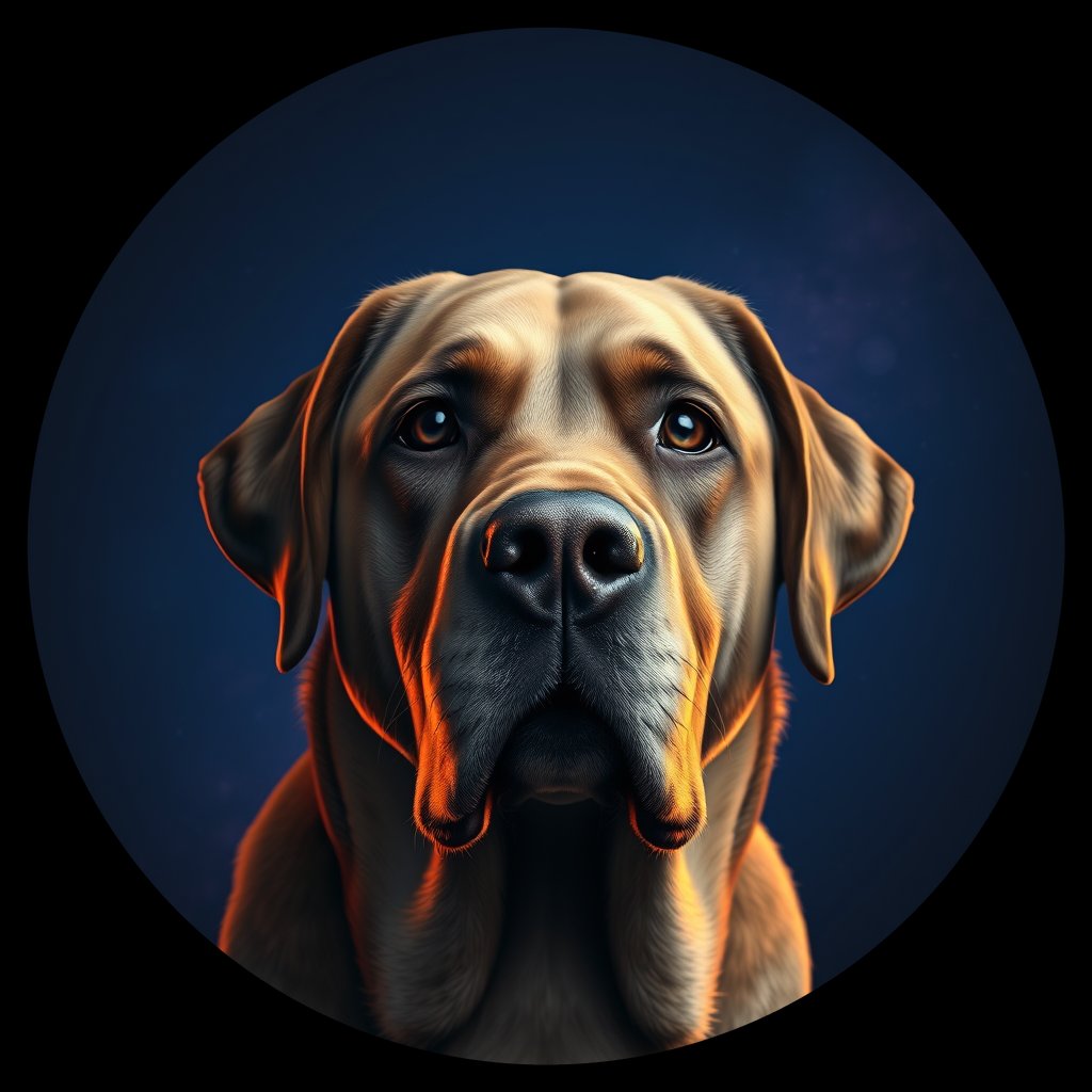 Cosmic medallion portrait of Bernese_Mountain_Dog_1129, a Labrador Retriever