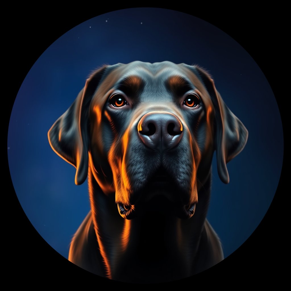 Cosmic medallion portrait of Bernese_Mountain_Dog_1297, a Labrador Retriever