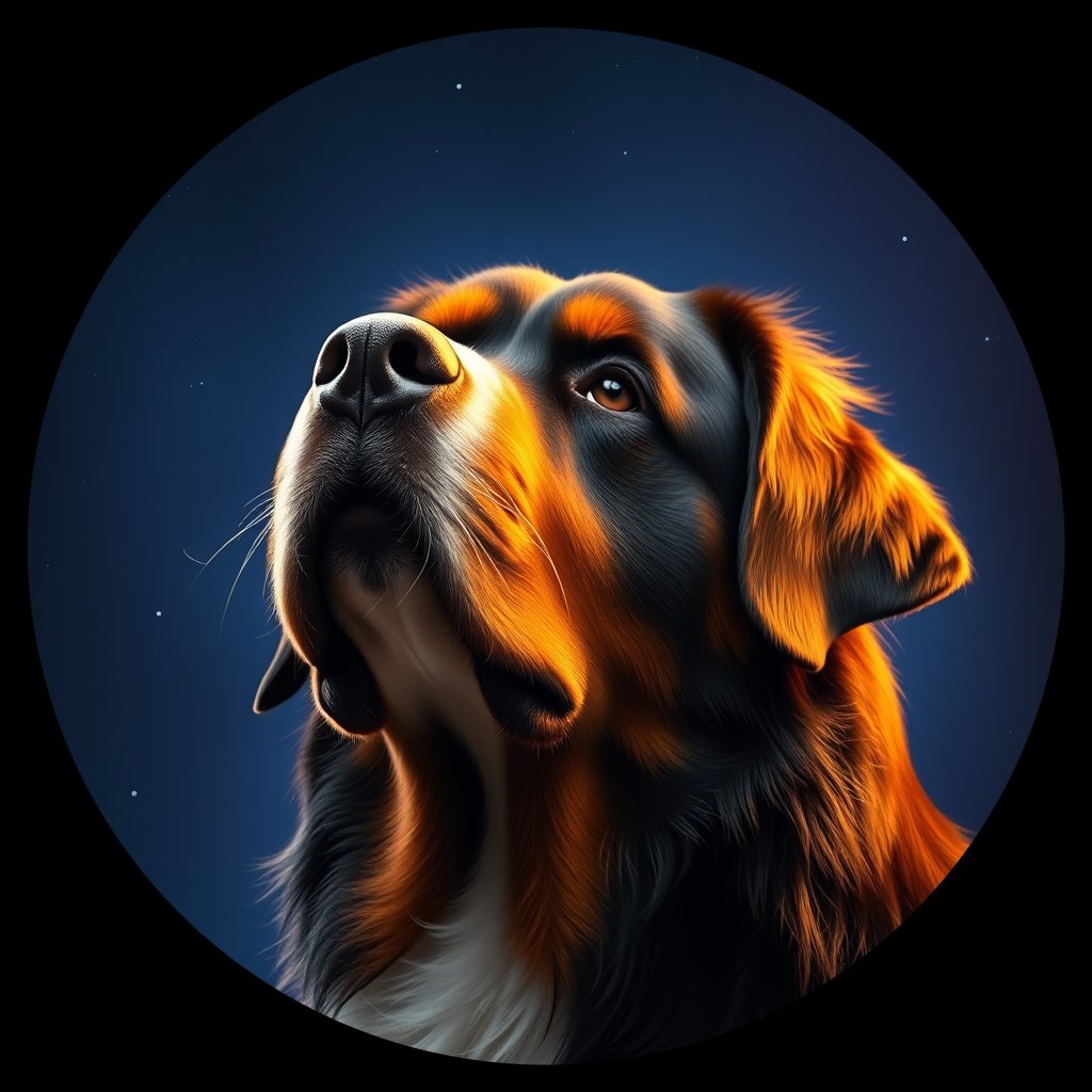 Cosmic medallion portrait of Bernese_Mountain_Dog_1865, a Bernese Mountain Dog