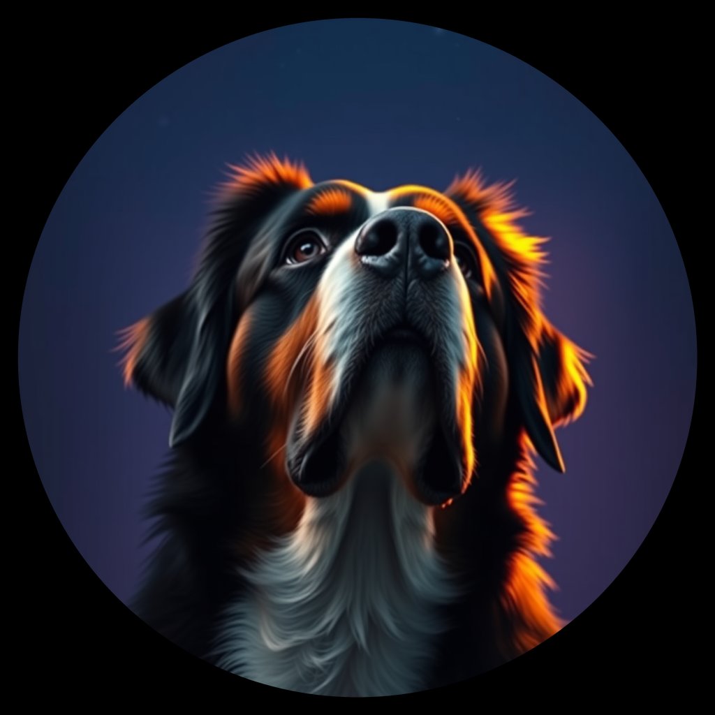 Cosmic medallion portrait of Bernese_Mountain_Dog_3223, a Bernese Mountain Dog