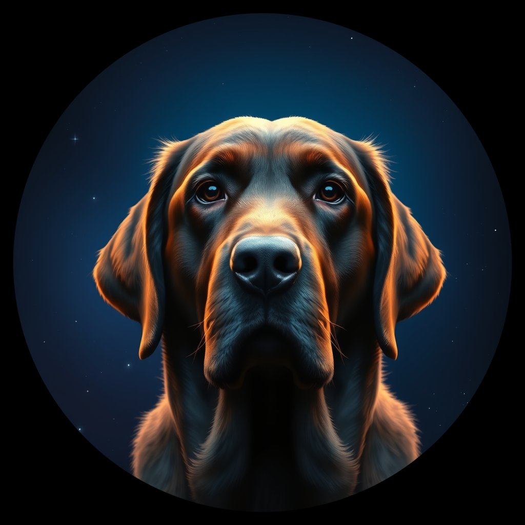Cosmic medallion portrait of Bernese_Mountain_Dog_3278, a Labrador Retriever