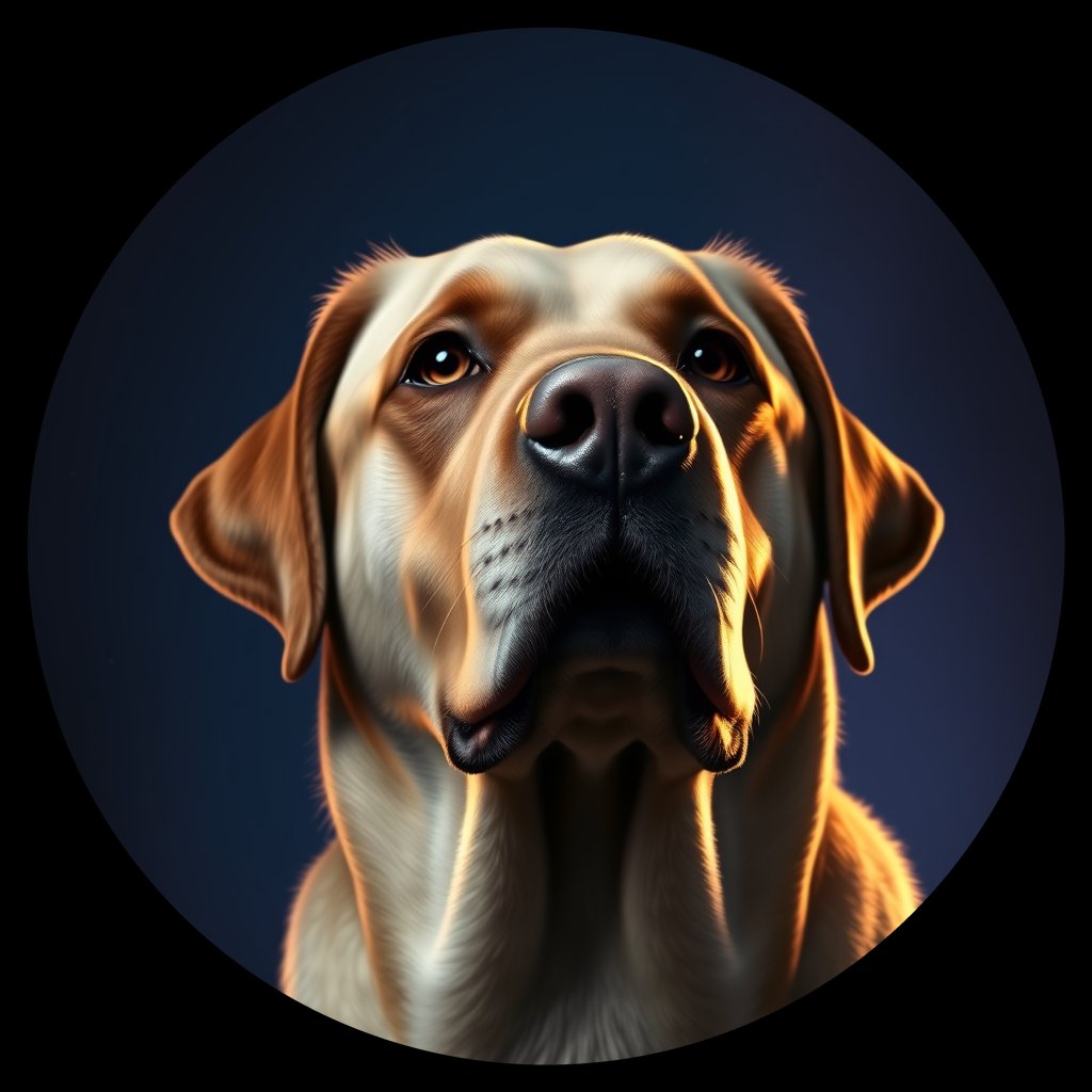 Cosmic medallion portrait of Bernese_Mountain_Dog_4856, a Labrador Retriever