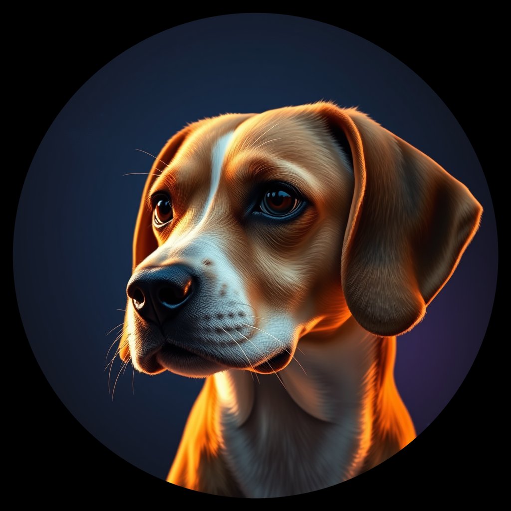 Cosmic medallion portrait of Bgl_GT12_Bgl_GT12, a Beagle