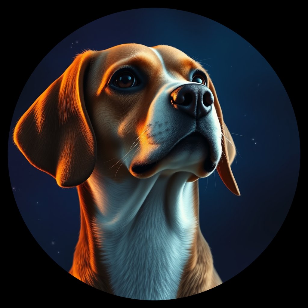 Cosmic medallion portrait of Bgl_GT6_Bgl_GT6, a Beagle
