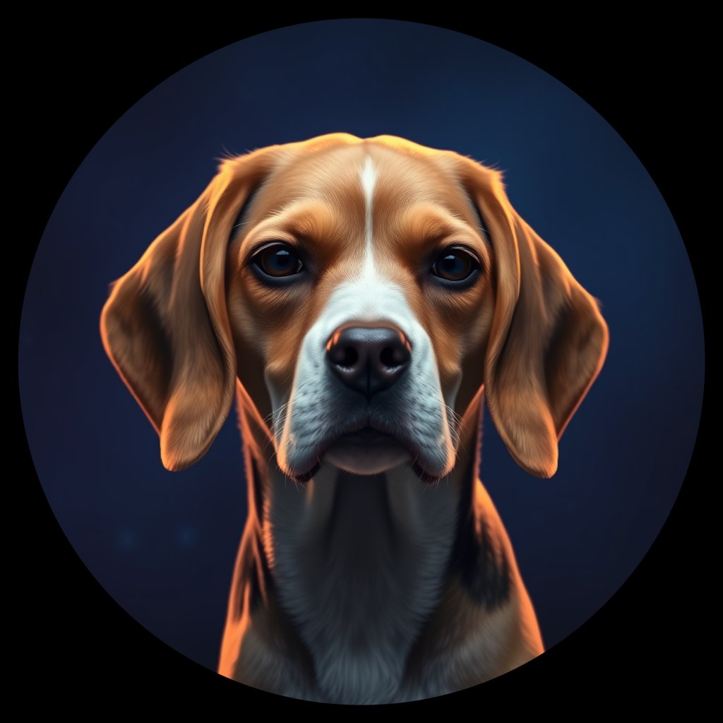 Cosmic medallion portrait of Bgl_GT8_Bgl_GT8, a Beagle